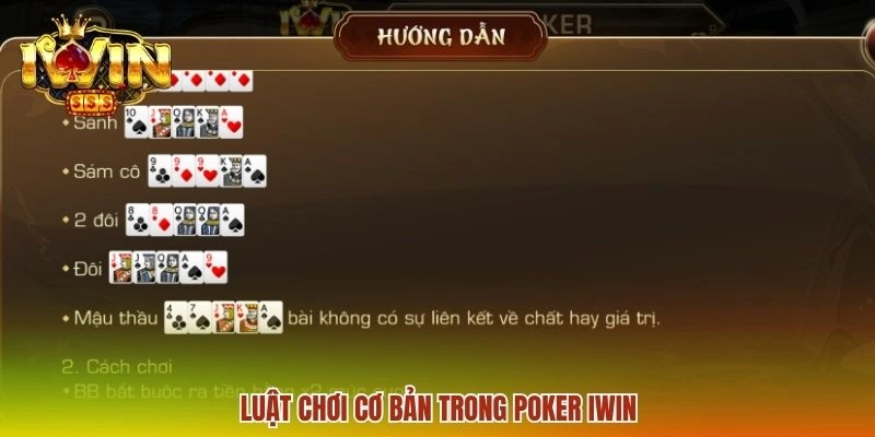 Poker IWIN - Cách Chơi Cơ Bản Và Mẹo Quan Sát Các Đối Thủ 2 Luật chơi cơ bản trong poker IWIN