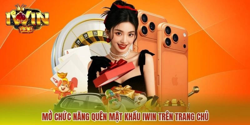 Mở chức năng quên mật khẩu IWIN trên trang chủ