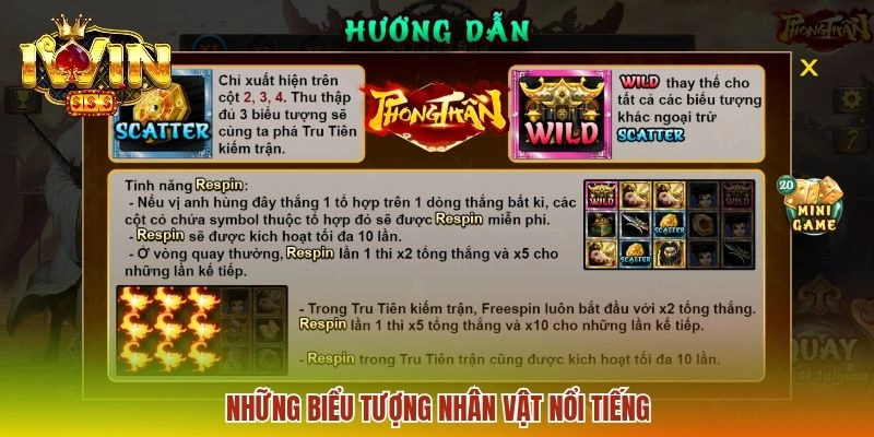 Phong Thần Iwin - Hướng Dẫn Thao Tác Chơi Như Cực Chi Tiết 2 Những biểu tượng nhân vật nổi tiếng